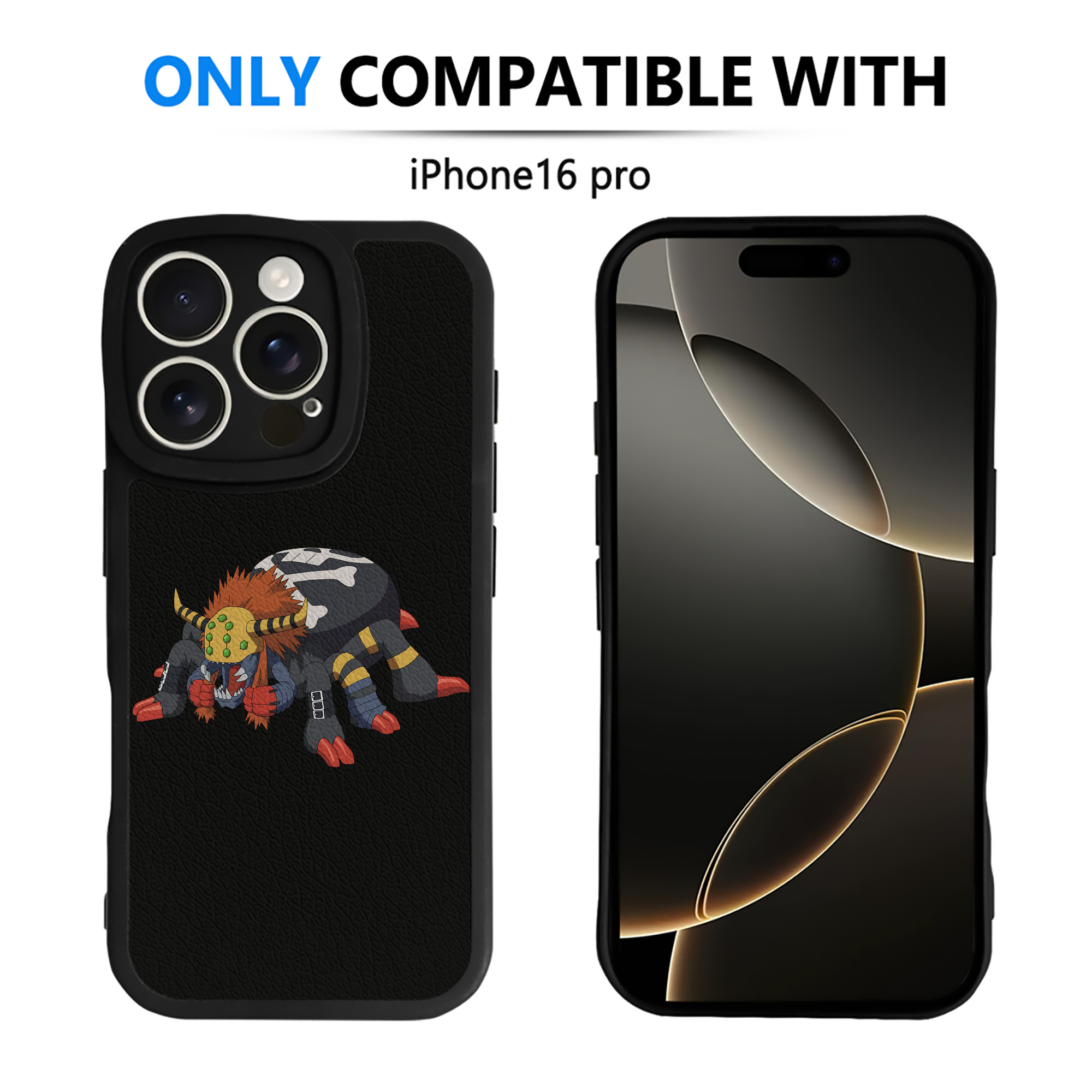 （画像用） Digimon デジタルモンスター/デジモン 【iPhone 16シリーズ対応】シリコンスマホケース（レザー調） 材質：シリコン